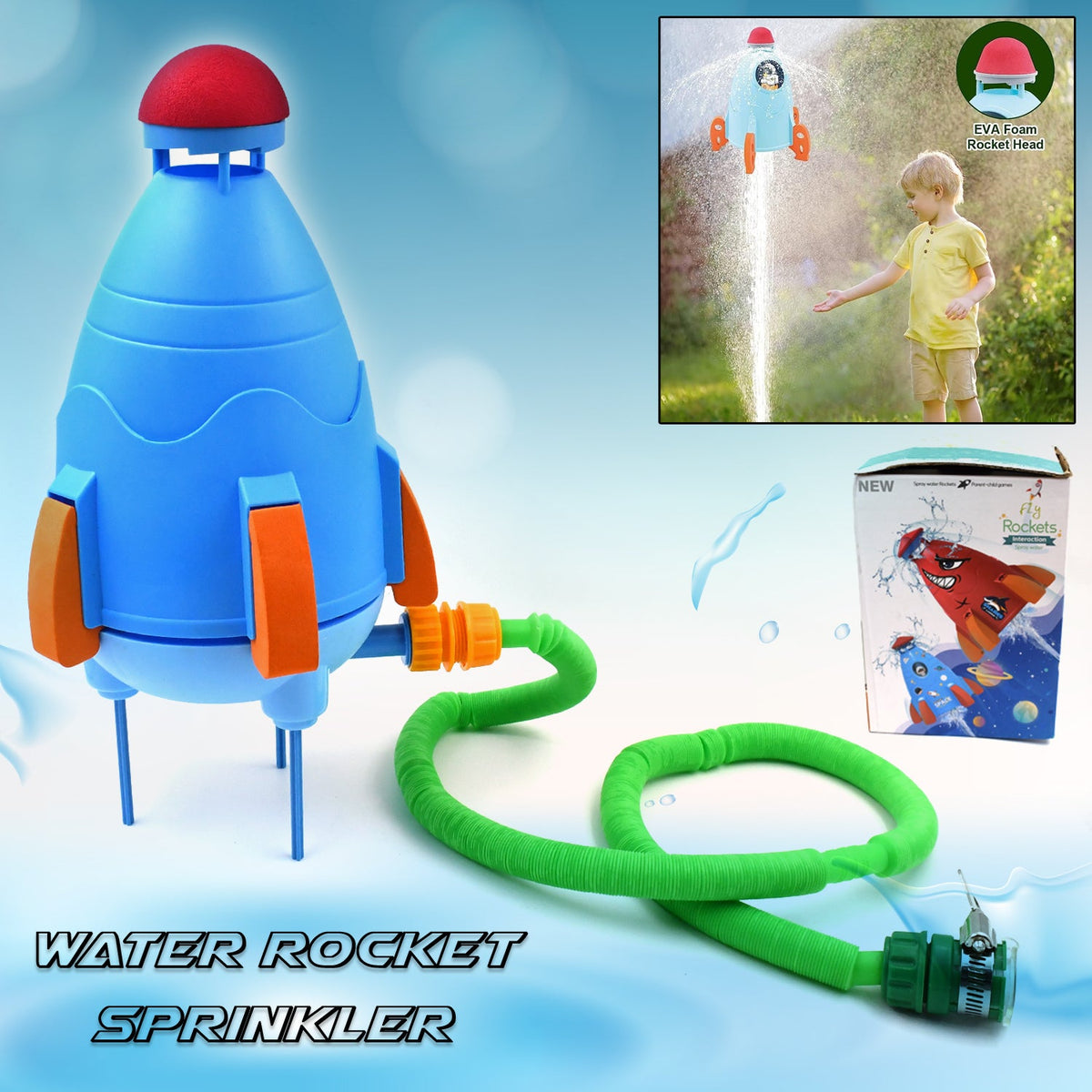 Sprinkler Rocket Launcher Summer Toys for Kids (1 Set)