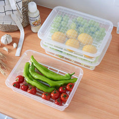 Plastic Food Storage Containers with Removable Drain Tray and Lid (3 Pcs Set)