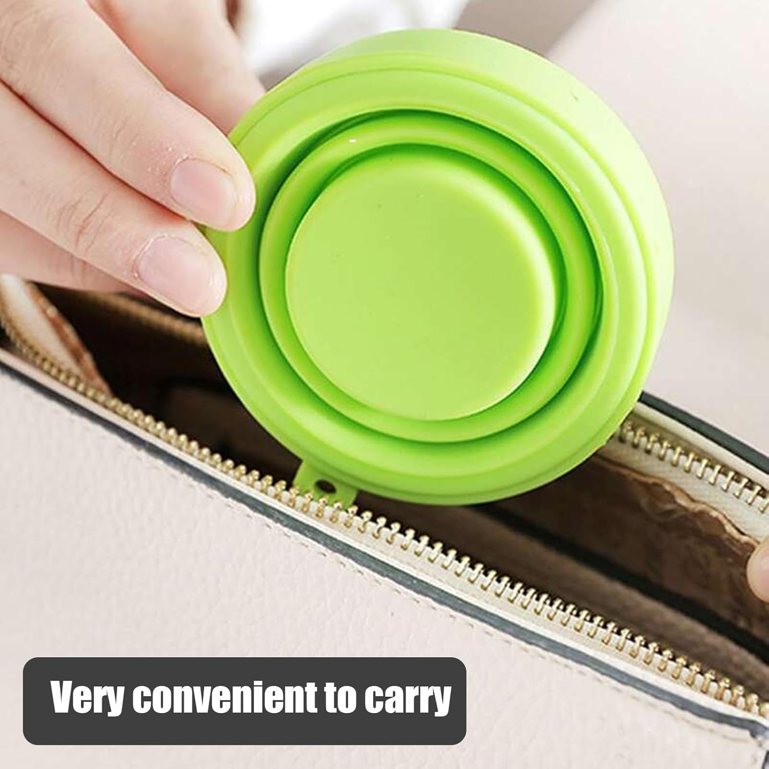 Round Silicone Foldable Glass / Cup, Foldable Travel Mug With Lid (1 Pc)