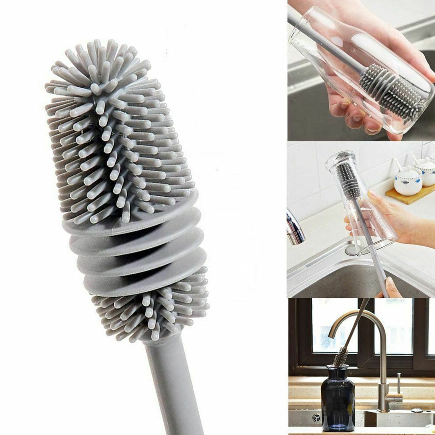 6151 Bottle Cleaning Brush widely used in all types of household kitchen purposes for cleaning and washing bottles from inside perfectly and easily. DeoDap