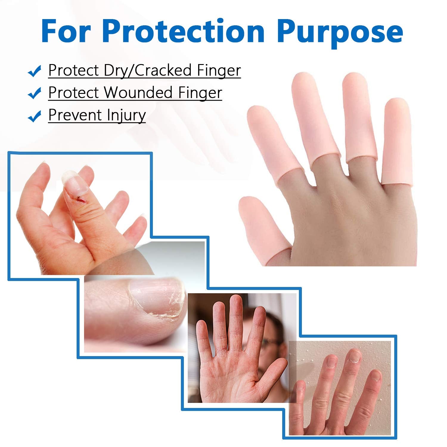 Finger Caps, Silicone Finger Protectors Sleeves (Finger Cots / 145 Pcs Set Approx)