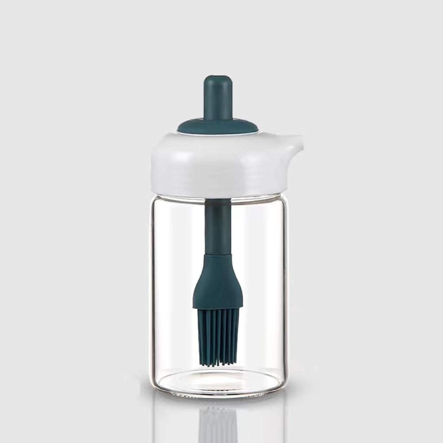 2 in 1 Glass Oil dispenser jar / Bottle with brush (1 Set)