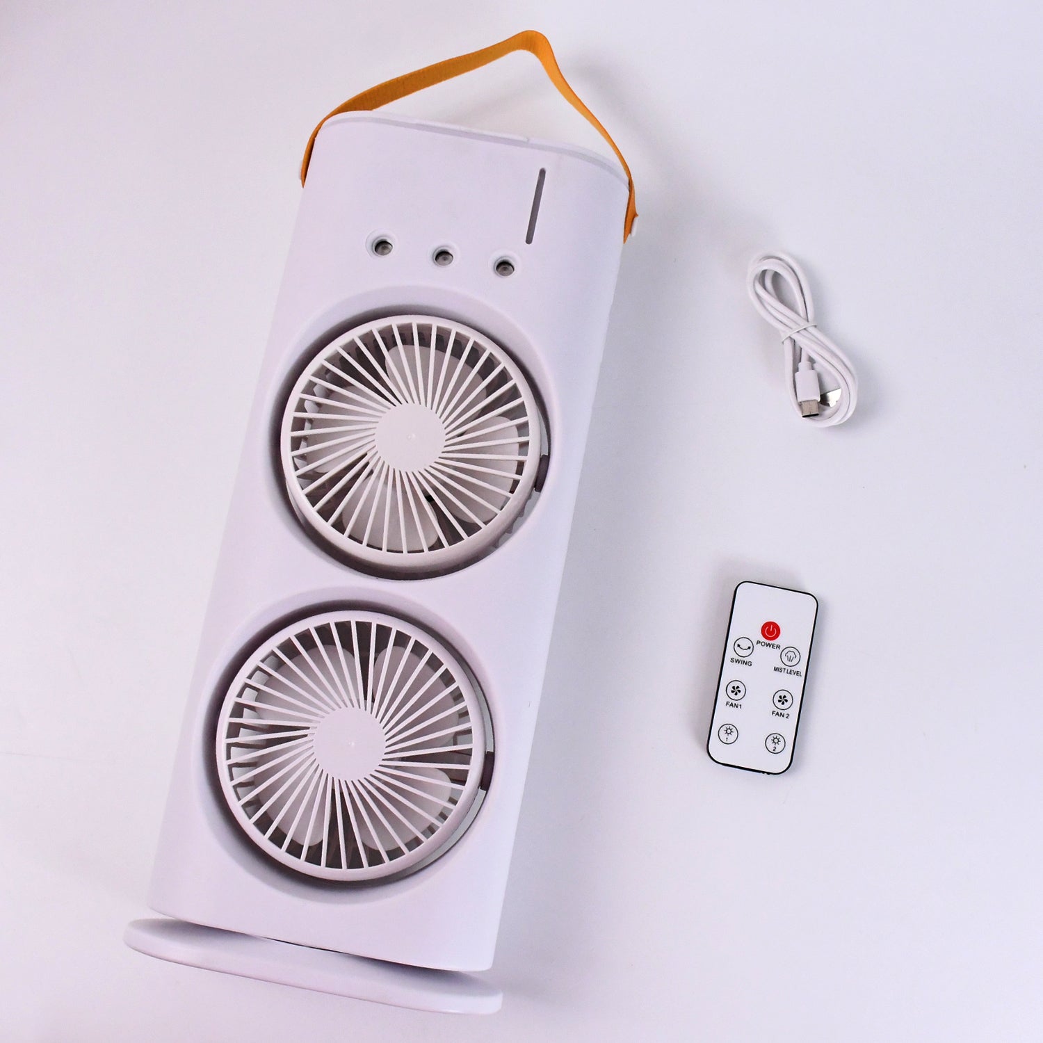 Electric Fan Desktop Double-Head Powerful Air Cooler (1 Pc / With Remote)