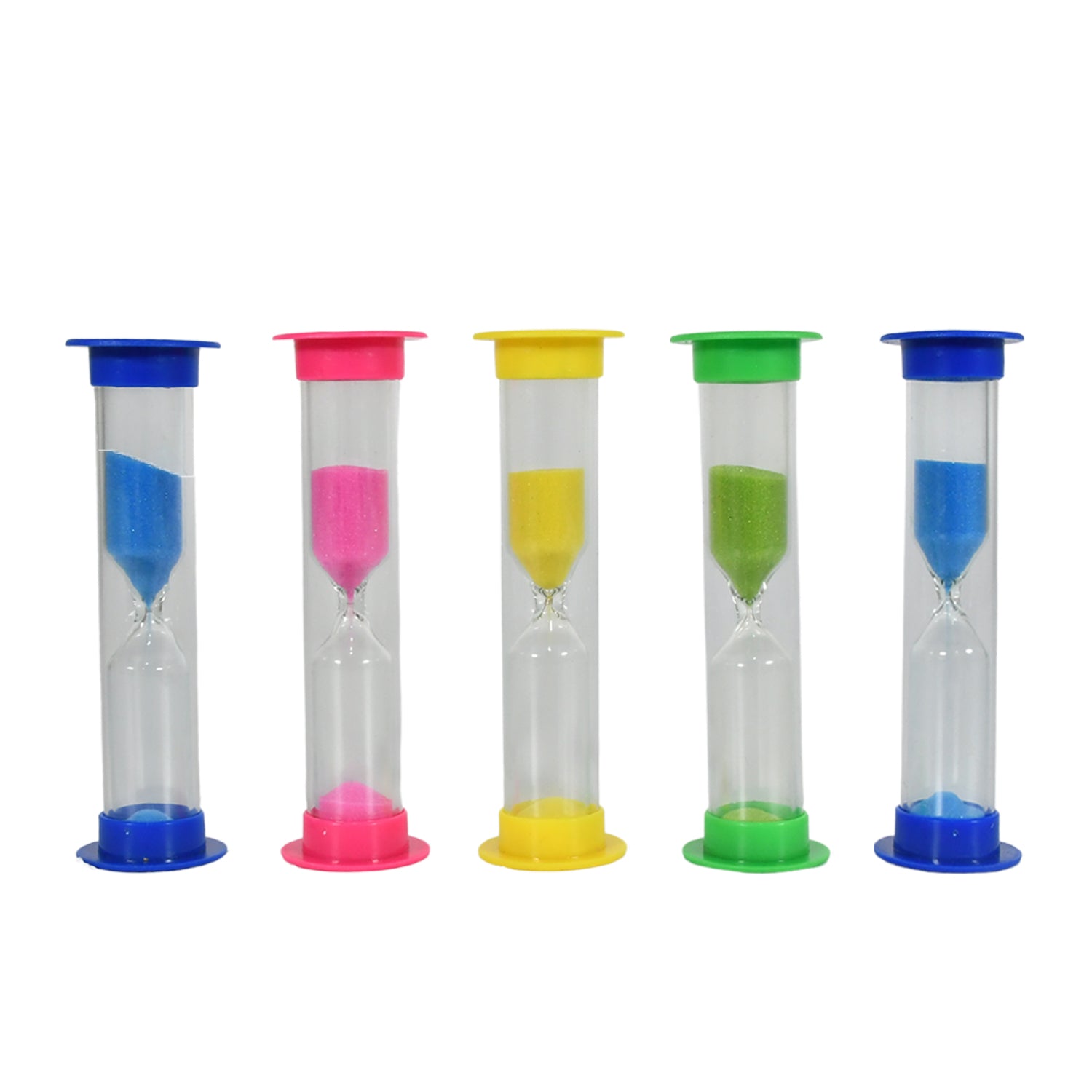 8756 Sand Timer Plastic Hourglass, Sand Glass Toy Sand Clock for Kitchen, Office, School and Brushing Teeth for Bathroom Timer Clock Children Hourglass Sand glass Toothbrush Household Sand Clock (3 Min Approx / 5 pc)