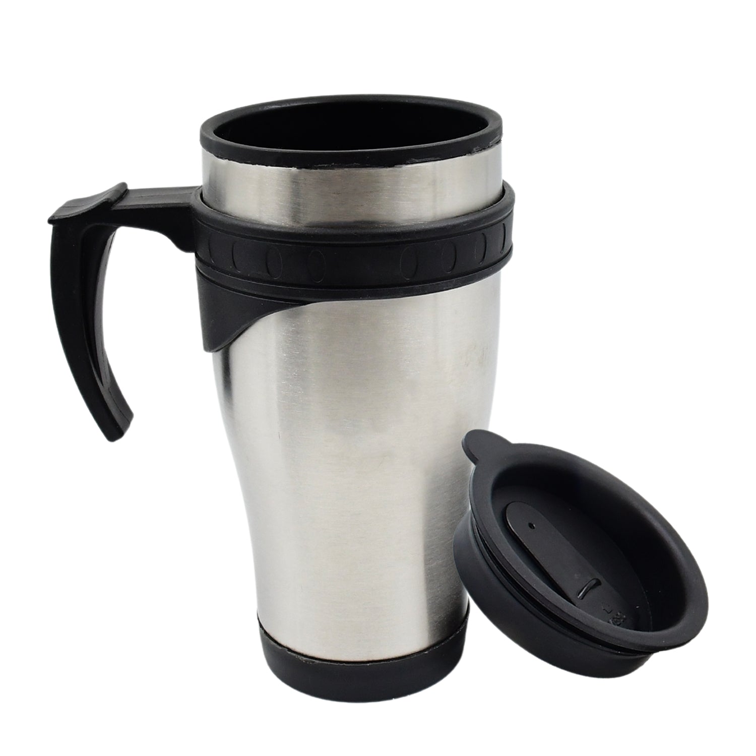 Stainless Steel Vacuum Glass Insulated Glass Coffee Cups (With Lid & Handle / 1 pc)