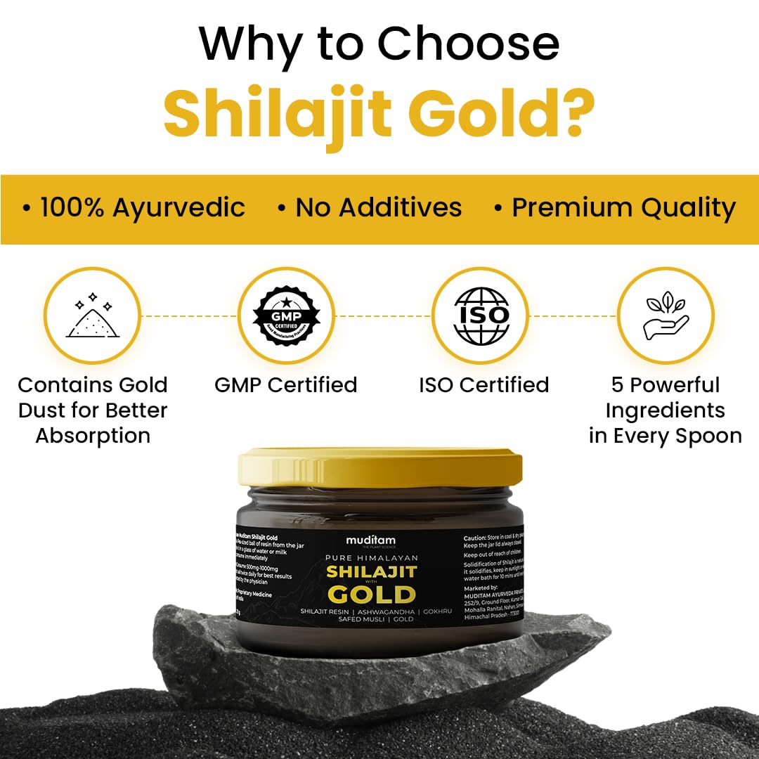 Himalayan Shilajit Gold Resin – 20g | Helps improve Stamina | Contains Gold