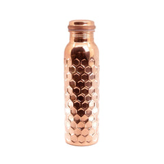 Diamond Cut Copper Water Bottle 2 Glasses with Gift Box (3 Pcs Set)