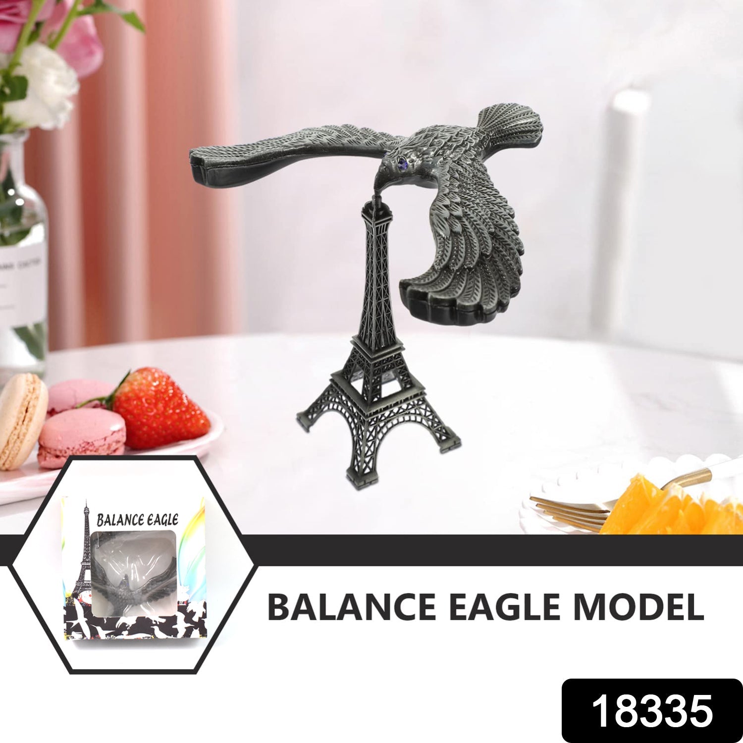 Balancing Bird Metal Eiffel Tower Statue Balance Eagle Toy (1 Set)