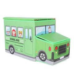 4300 Foldable Bus Shape Toy Box Storage with Lid for Storage of Toys Basket Useful as Toy Organizer mountable Racks Surface Multipurpose Basket for Kids Wardrobe Cabinet Wood with Cloth Cover For Home Decor Books, Game, Baby Cloth (Mix Color & Design )