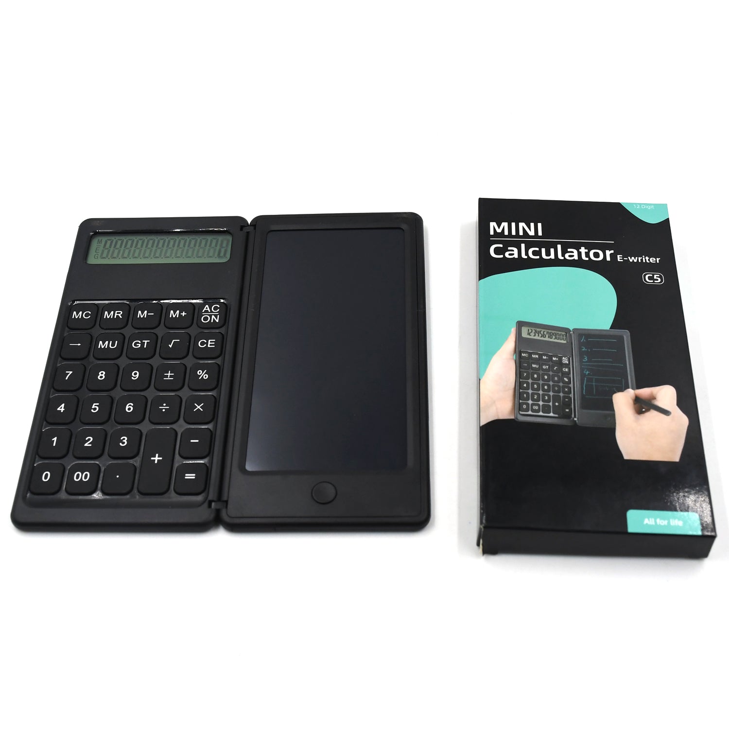 6739 Foldable Calculator With 6 Inch LCD Tablet Digital Drawing Pad Stylus Pen Erase Button Lock Function Smart Calculator