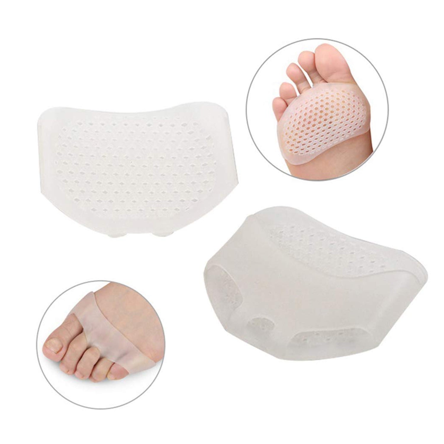 6862 Silicone Front Foot Pad Anti-Slip Insole for Pain Relief, for Forefoot Pain, Calluses, Blisters, Forefoot Cushioning Relief- Men Women (1 Pair)