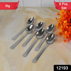 Big Dinner Spoons, 6 Pieces stainless Steel Table Spoon