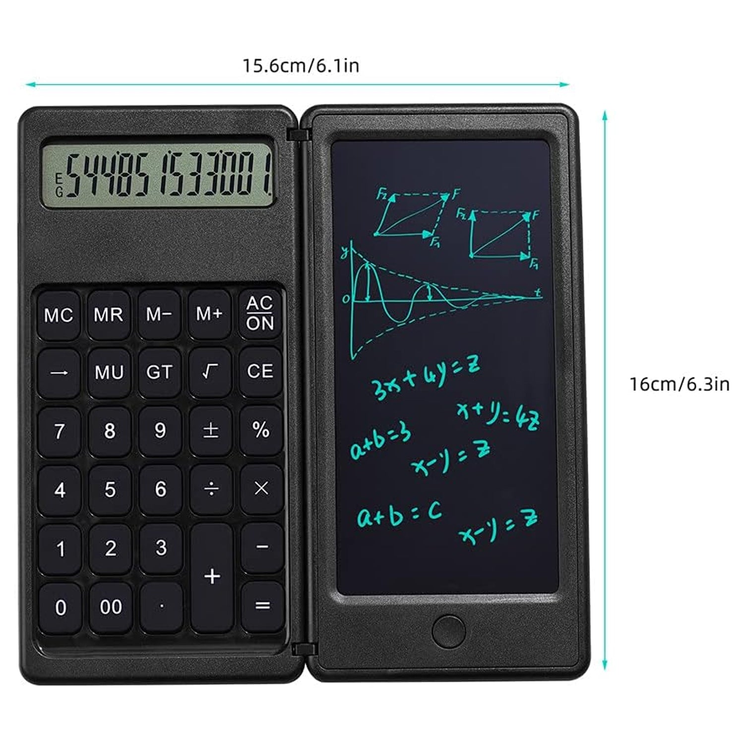 6739 Foldable Calculator With 6 Inch LCD Tablet Digital Drawing Pad Stylus Pen Erase Button Lock Function Smart Calculator