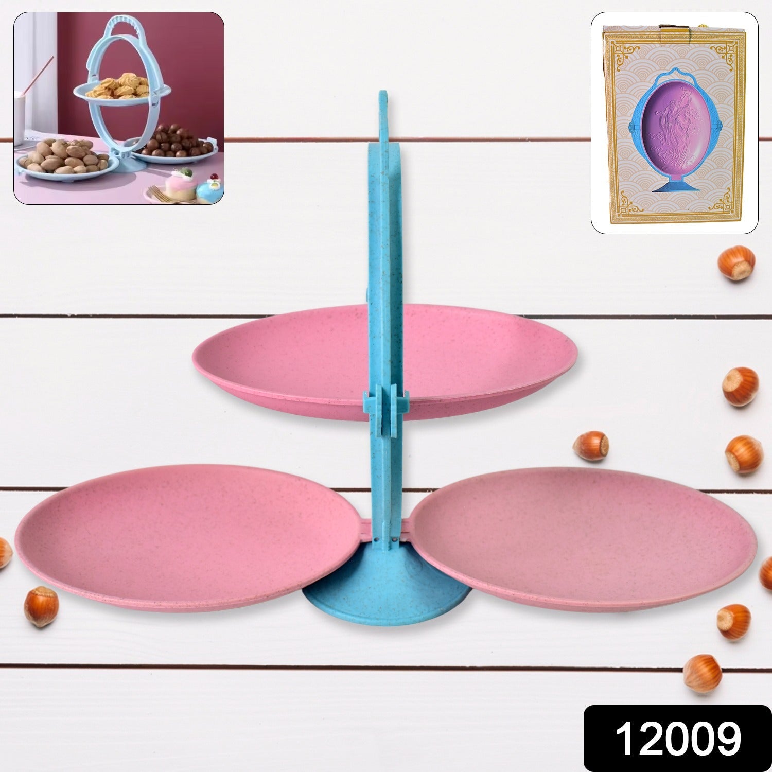 Foldable Fruit Plate Candy Dish | Multi Use Mirror Shape Dried Fruit Tray (1 Set)