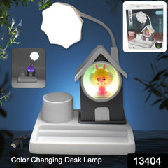 Cute Lovely Cartoon & Home Design With Plastic Base LED Desk Light, Multi Color Changes (1 Pc)