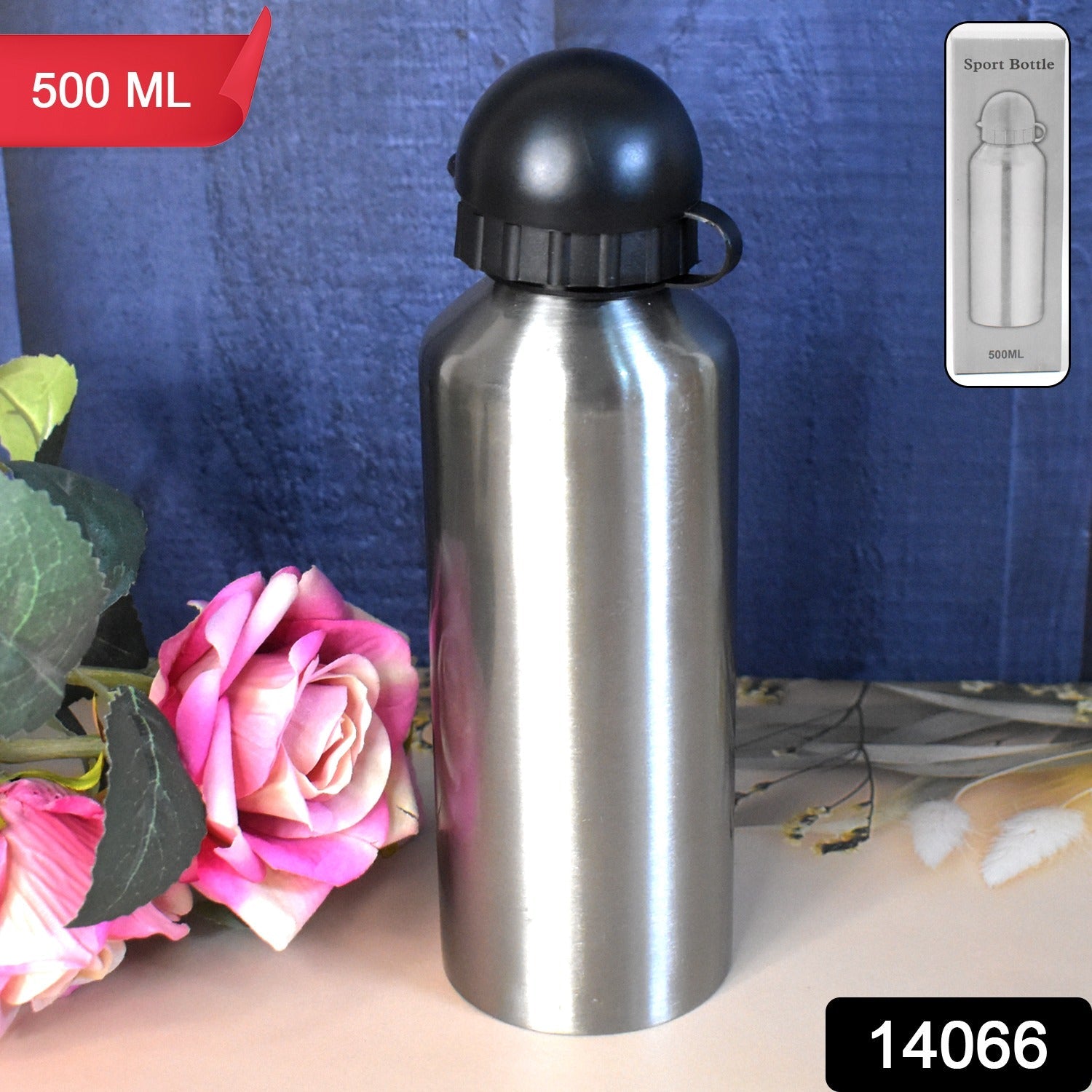 Aluminium Sports Water Bottle Look for Sports Gym (Capacity 500 ML Approx)