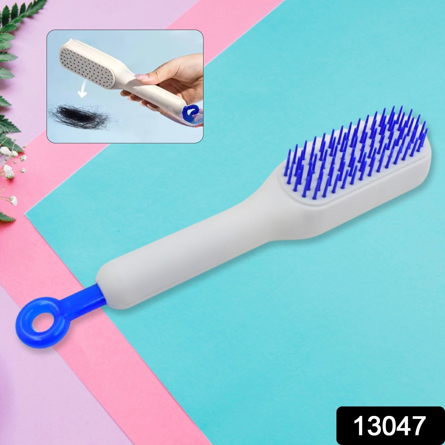 13047 Self-Cleaning Hairbrush, Self-Cleaning Anti-Static Detangling Massage Comb, One-pull Clean Scalable Rotate Lifting Self Cleaning Hairbrush Hair Styling Tools