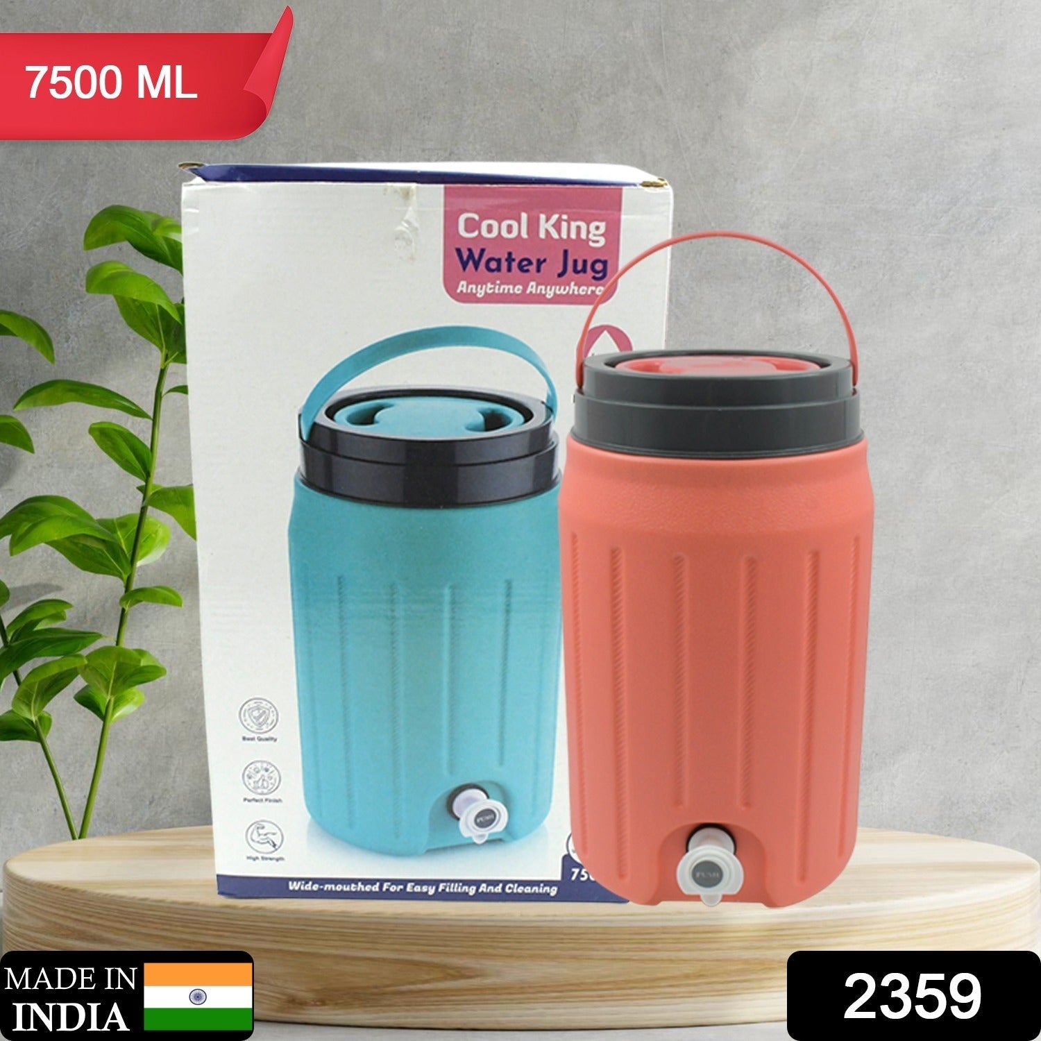 Insulated Plastic Water Rover Jug with a Sturdy Handle, Water Jug Camper with Tap Plastic Insulated Water Water Storage Cool Water Storage for Home & Travelling (3000ML, 7500ML, 12000ML)