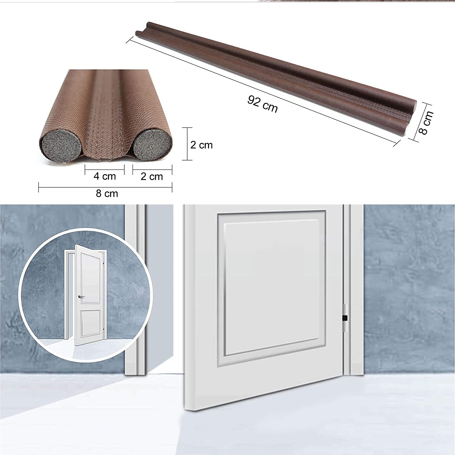 1752 Twin Door Draft Stopper/Guard Protector for Doors and Windows DeoDap