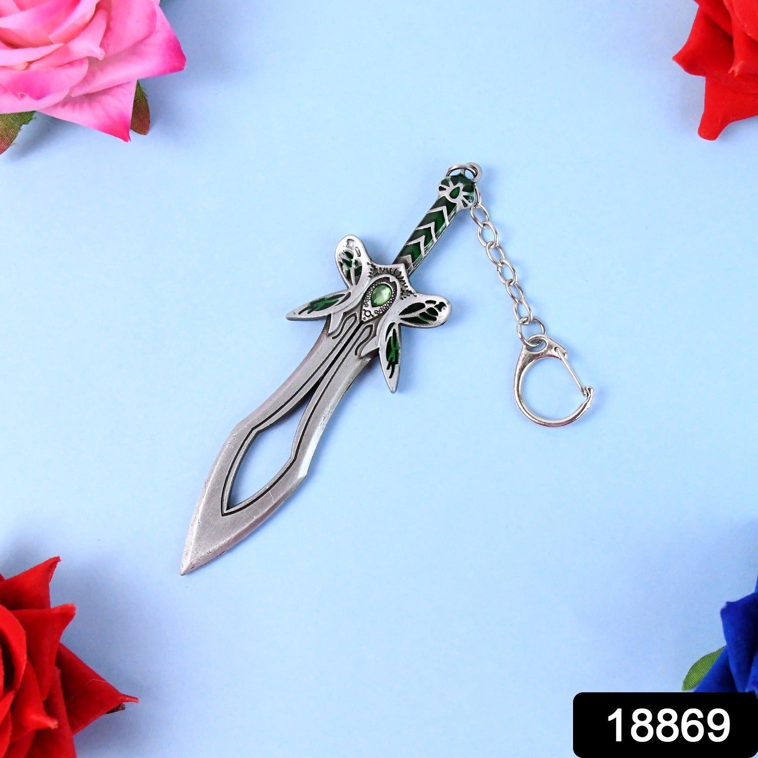 Metal Sword Shape Keychain - Durable & Stylish Accessory (1 Pc)