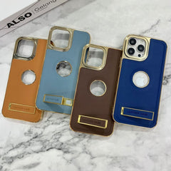 21171 Vivo's Leather Back Case With Stand & Hard Case Material | Leather Phone Cover | For Girls Boys Women Kids Solidbody Cover | Hard Case Shockproof Case | With Hard Edges & Full Camera Protection