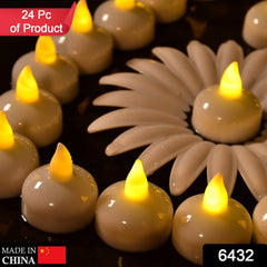 6432 Set of 24 Flameless Floating Candles Battery Operated Tea Lights Tealight Candle - Decorative, Wedding. DeoDap