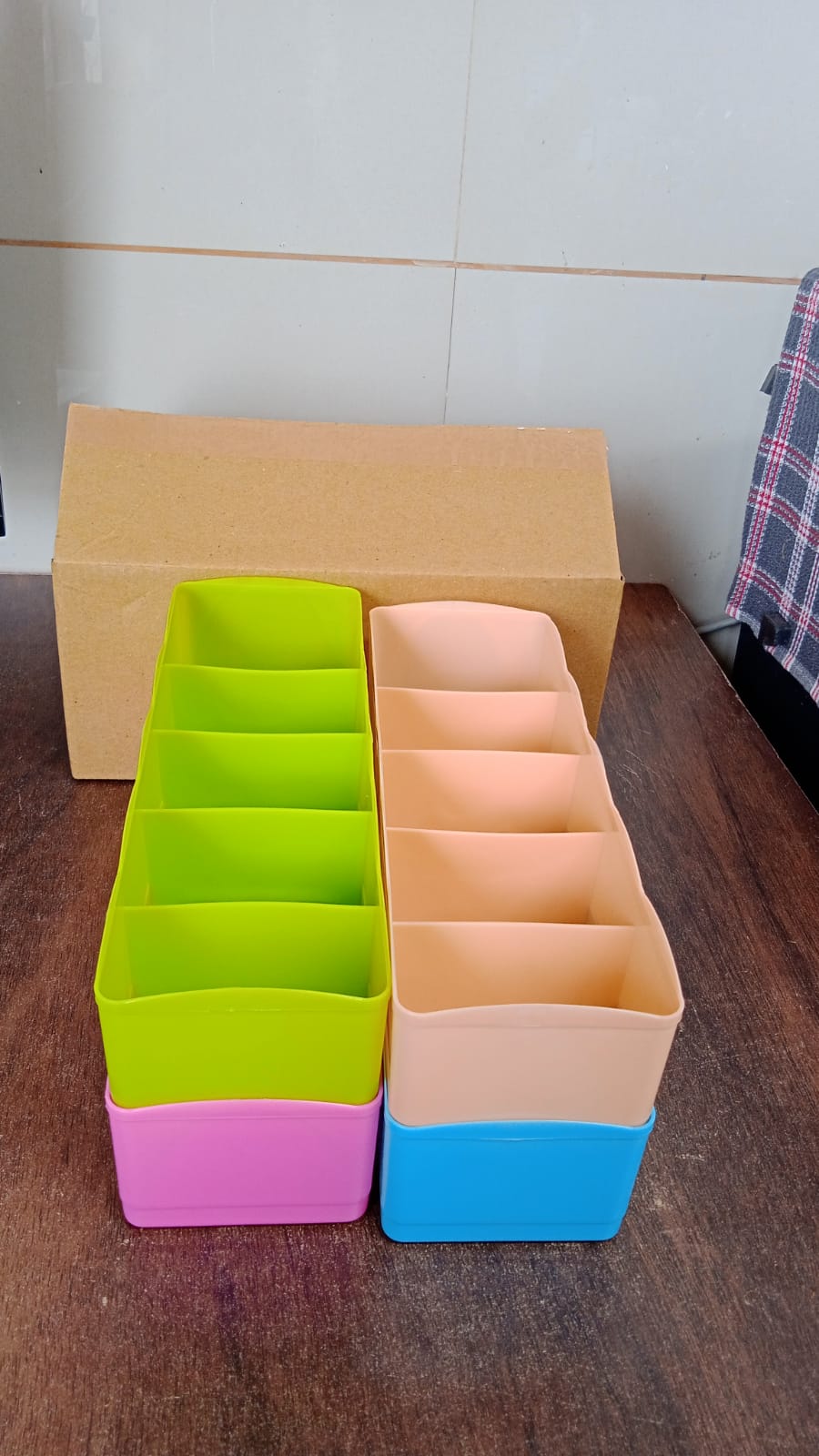 236 5-Compartments Socks / Handkerchief / Underwear Storage Box Socks Drawer Closet Organizer Storage Boxes (pack of 4)