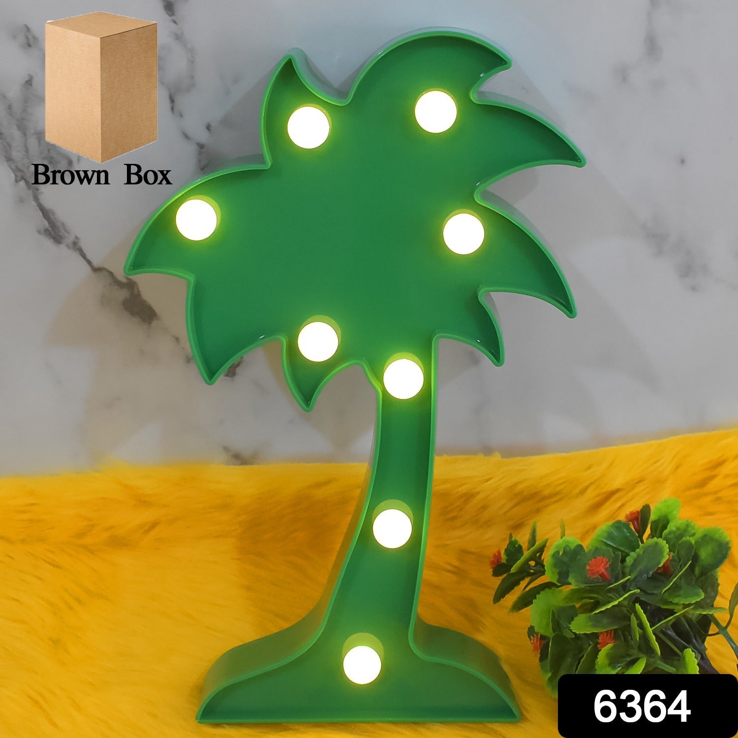 LED Night Light Coconut Tree Light Romantic Table Lamp (1 Pc / Battery Not Included)