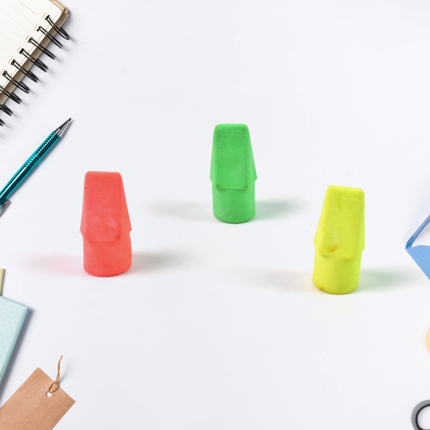 Pencil Top Eraser Rubber Erasers (1 Pc / Mix Colour & Design)