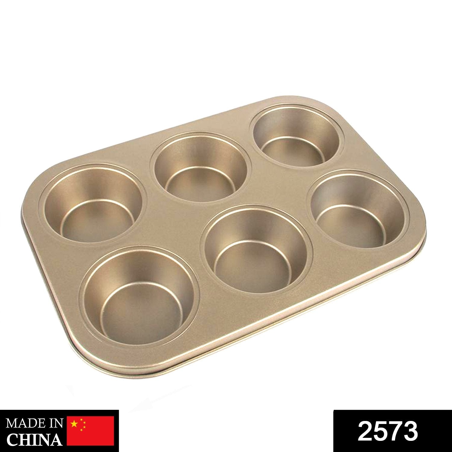 2573 Round Shape Carbon steel Muffin Cupcake Mould Case Bakeware DeoDap