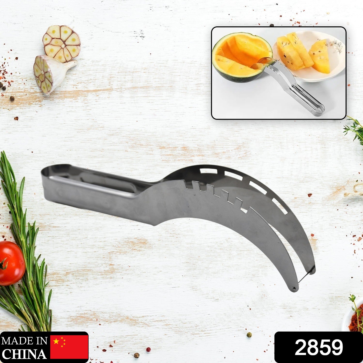 2859  Stainless Steel Watermelon Cantaloupe Slicer Knife, Corer Fruit, Vegetable Tools Kitchen