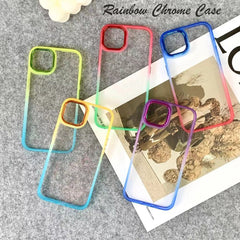 21231 REDMI'S Rainbow Chrome Back Case With Hard Material | Solid Phone Cover | For Girls Boys Women Kids Hard Case Cover | Hard Case Shockproof Case | With Hard Edges & Full Camera Protection