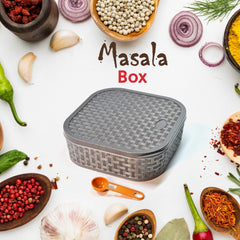 2032H Masala Box for Keeping Spices, Spice Box for Kitchen, Masala Container, Plastic Wooden Style, 7 Sections (Multi Color). DeoDap