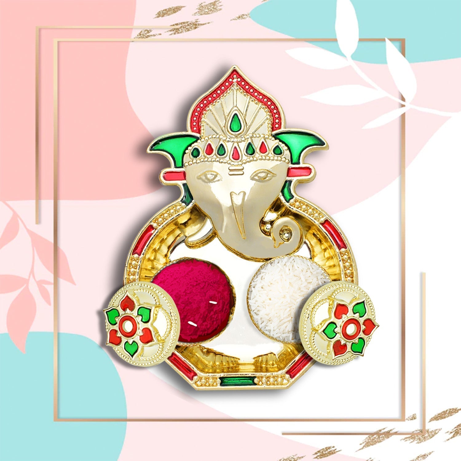 5998 Ganesha Shaped Haldi Kumkum Thali Holder, Pooja Return Gift, Indian Housewarming Gifts, Shivratri, Wedding Favor, Navarathri Favors, Baby Shower ,Janmashtami ,Rakasha Bandhan Special