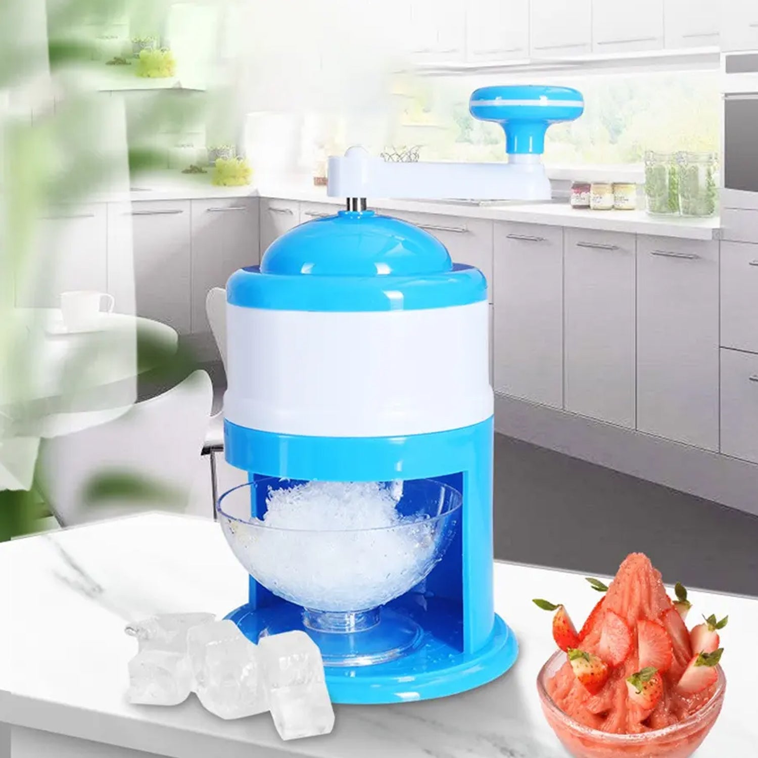 5771  Portable Gola Maker Ice Crusher and Shaved Ice Machine, Hand Shaved Ice Machine Manual Fruit Smoothie Machine Mini Household Ice Shaver Small Ice Crusher