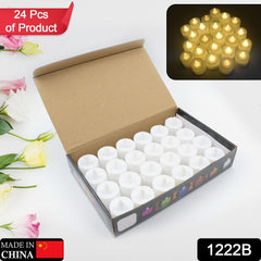 1222B Festival Decorative - LED Tealight Candles | Battery Operated Candle Ideal for Party, Wedding, Birthday, Gifts (24pc) ( Diya , Divo , Diva , Deepak , Jyoti ,