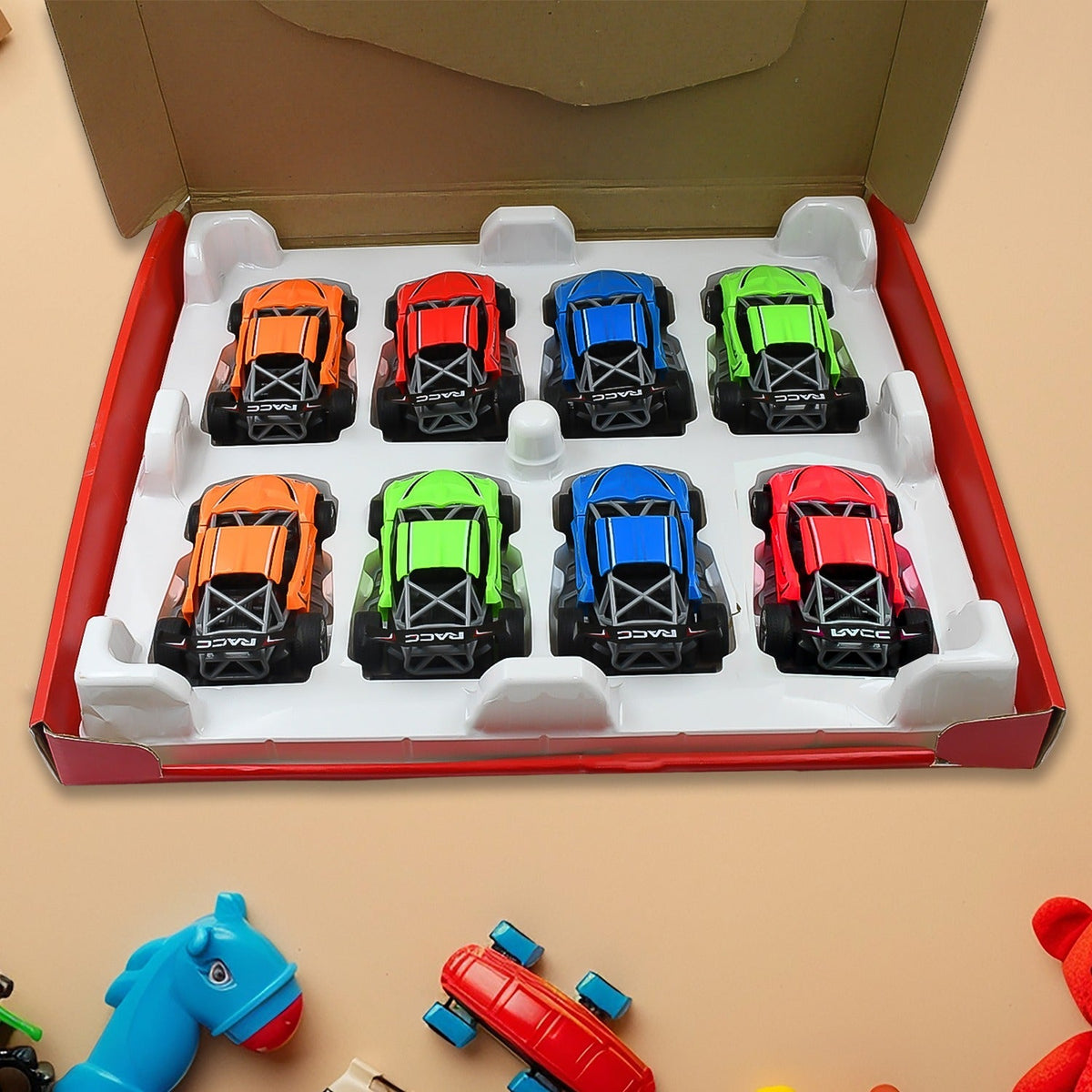 Mini Pull Back Racing Car Widely Used By Kids & Children  (8 Pcs Set / Mix Color)