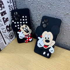 21001 Redmi's Couple Mickey-Minnie Back Case Soft Case Material | Colourfull Mickey-Minnie Phone Cover | For Girls Boys Women Kids Cute Cartoon Lovely | Soft Silicone Rubber Shockproof Case | With Soft Rubber Edges & Full Camera Protection