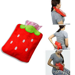 6516 Strawberry small Hot Water Bag with Cover for Pain Relief, Neck, Shoulder Pain and Hand, Feet Warmer, Menstrual Cramps. DeoDap