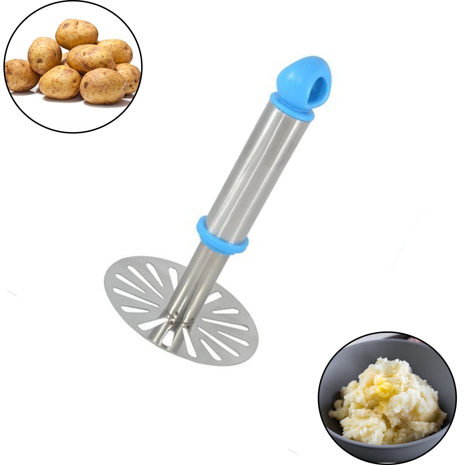 0586A Stainless Steel Potato Masher, PauBhaji Masher DeoDap