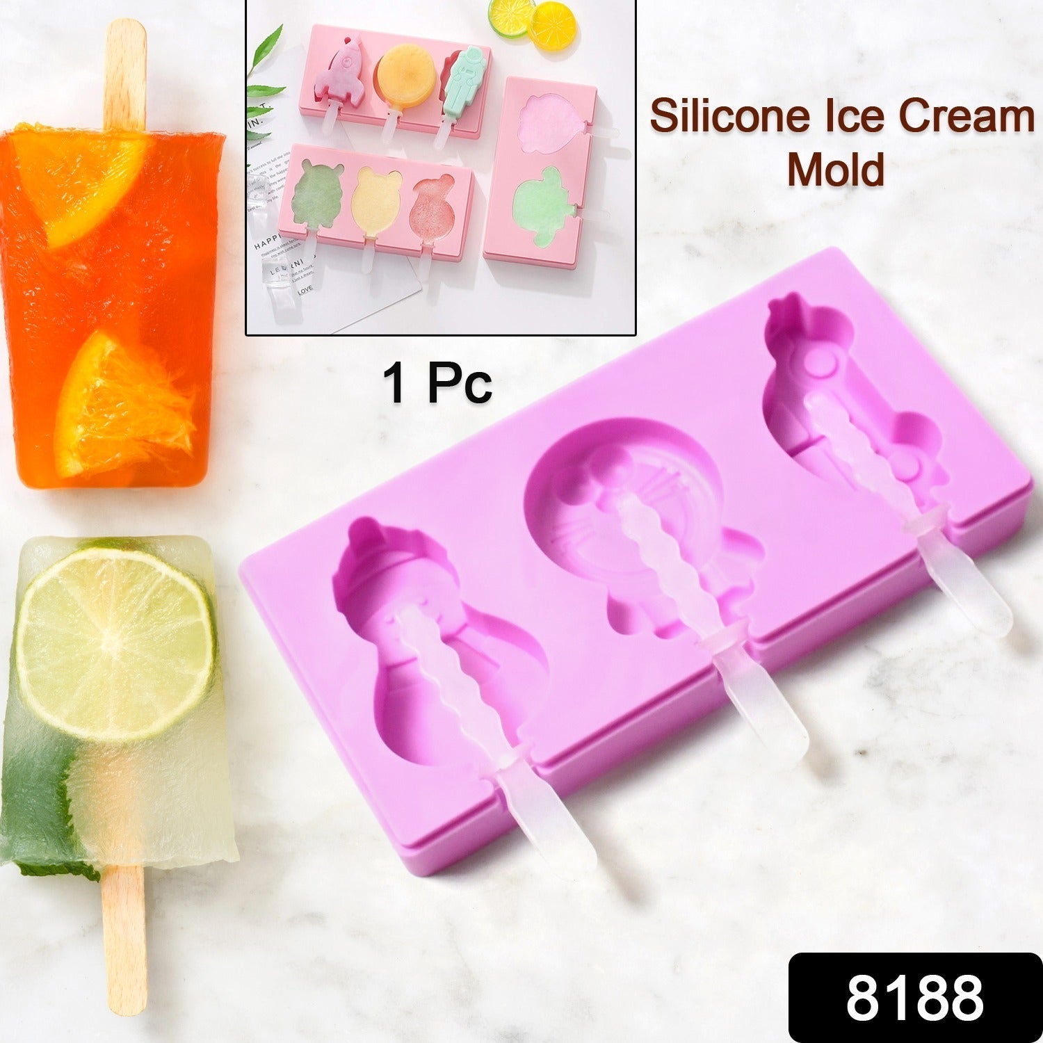 8188 Silicone Popsicle Molds, Reusable Ice Cream Molds With Sticks And Lids. A Must-Have Popsicle Mold For Summer. 