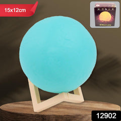 Moon Night Lamp Blue Color with Plastic Stand (15 x12 Cm / 1 Pc)