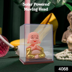 Solar Power Moving Head Buddha Statue Car Ornament (1 Pc / Mix Color)