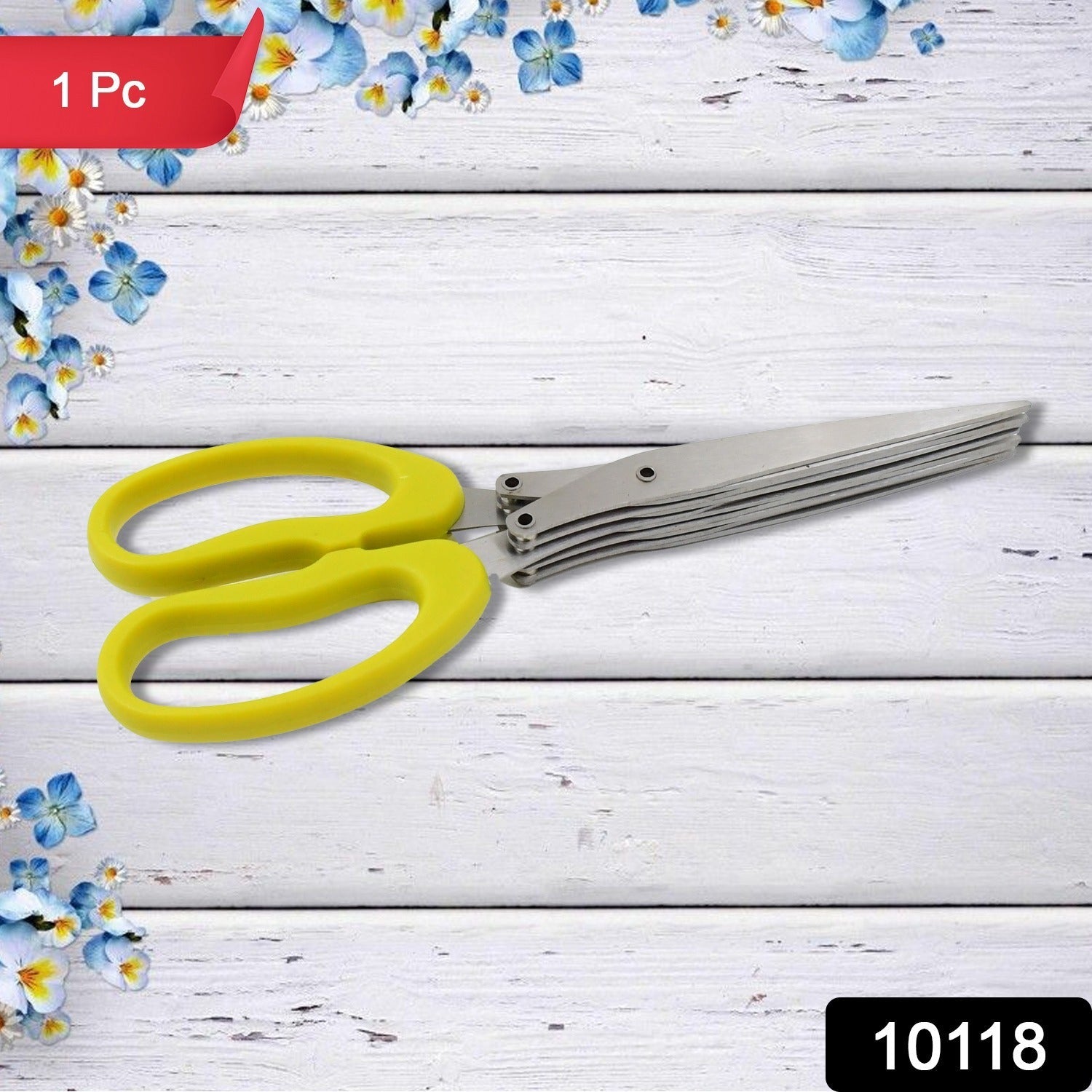 Multifunction Vegetable Stainless Steel Herbs Scissor with 5 Blades (1 Pc)