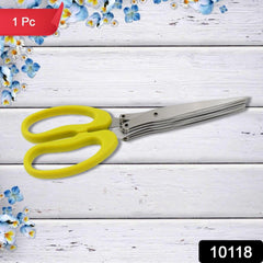 Multifunction Vegetable Stainless Steel Herbs Scissor with 5 Blades (1 Pc)