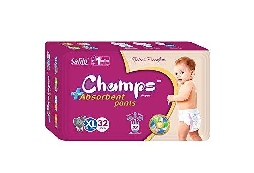 957 Premium Champs High Absorbent Pant Style Diaper Extra Large(XL) Size, 46 Pieces (957_XLarge_46) Champs