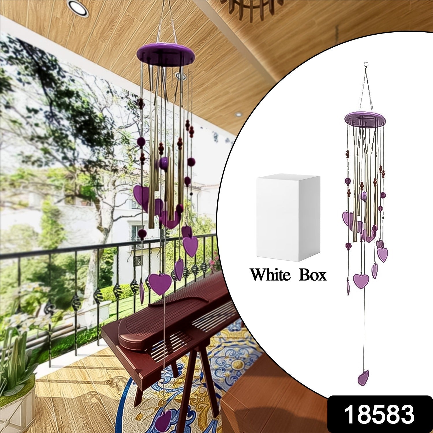 Smiley and Hearts Love Wind Chime (1 Pc)