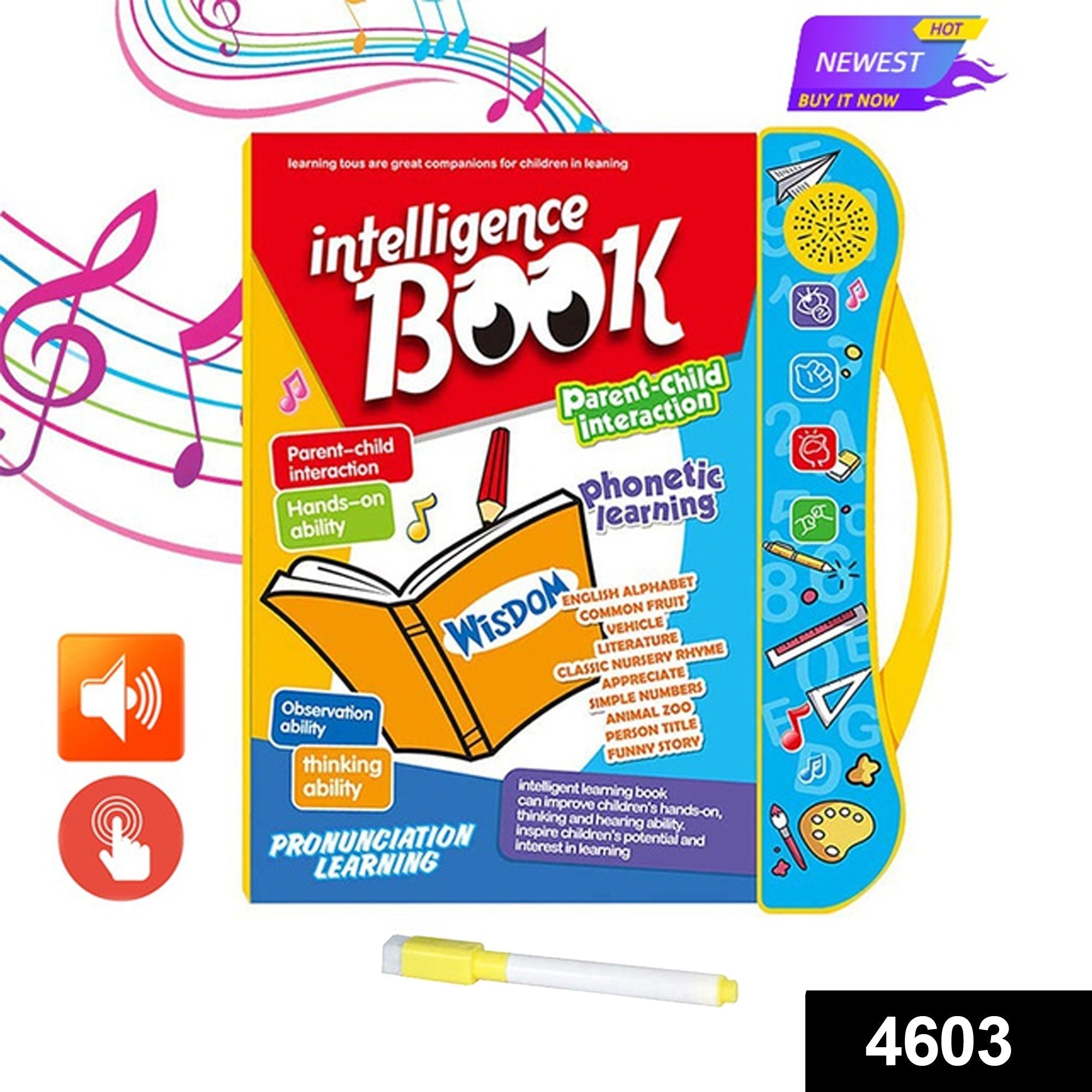 4603 Musical Learning Study Book with Numbers, Letters DeoDap