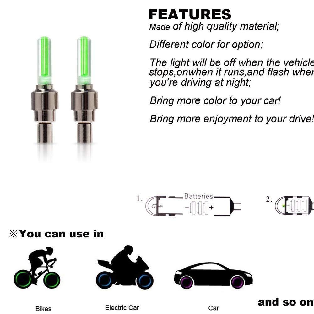 0543 LED Flash Light lamp tyre Wheel Valve Sealing caps DeoDap