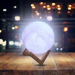 Moon Night Lamp with Plastic Stand Night Lamp for Bedroom (19 x14 Cm / 1 Pc)